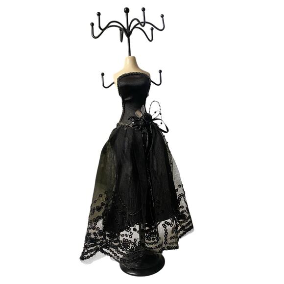 Black Formal Gown Mannequin Elegant Dress Jewelry Necklace Stand Display - Picture 11 of 15